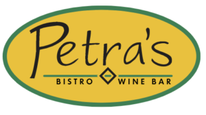 Logo for Petra's Bistro and wine bar in Mammoth. 